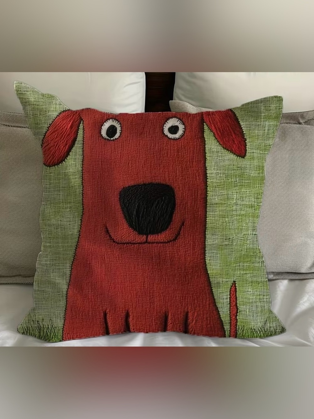 Red Dog Decorative Pillow Cover - 18” -NWOT
